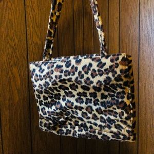Kate Spade Animal Print Vintage Purse Fuzzy Leopard Shoulder Bag